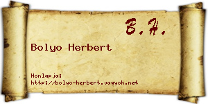 Bolyo Herbert névjegykártya